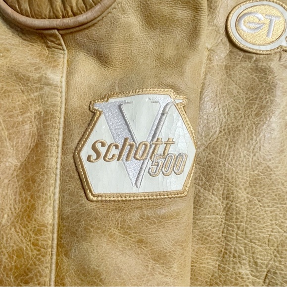 SCHOTT VINTAGE MOTORCYCLE MEN'S LEATHER JACKET  Formula One Racing XXL - Picture 5 of 15